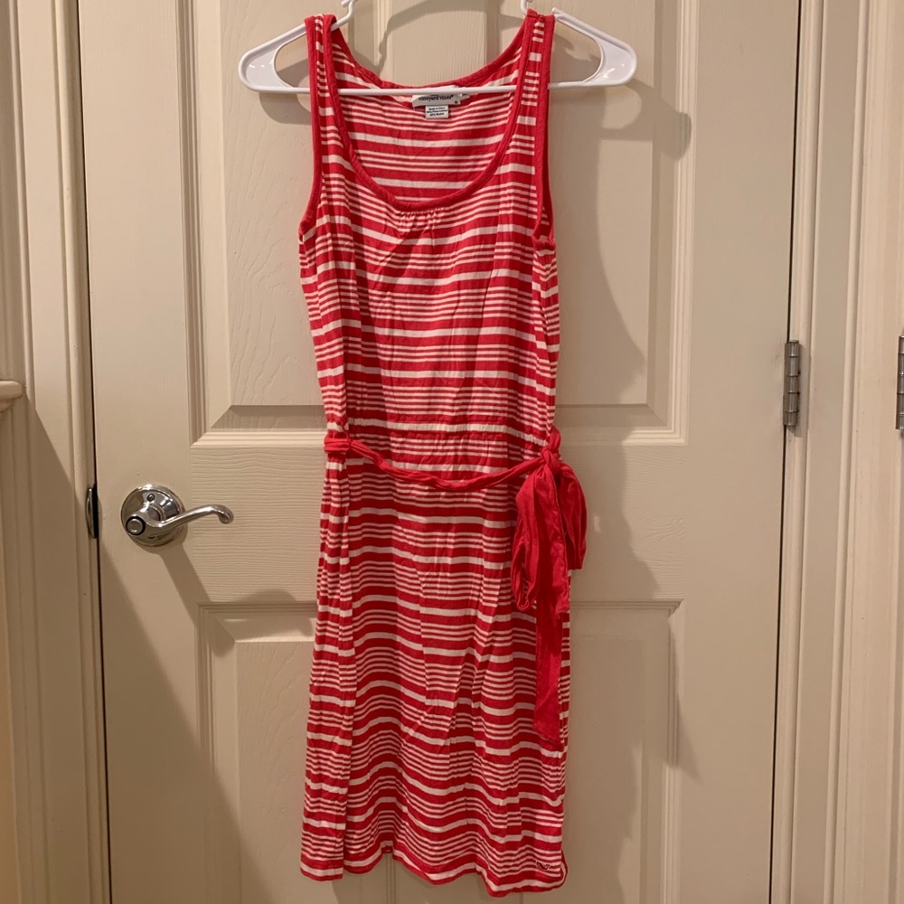 Vineyard Vines Pink and White Dress